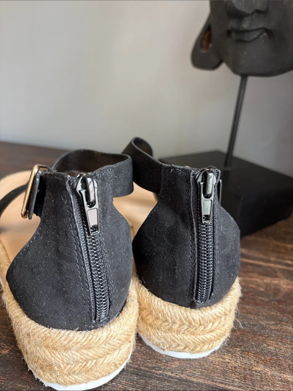 Womens Black Espadrille Platform Sandals by Alfani